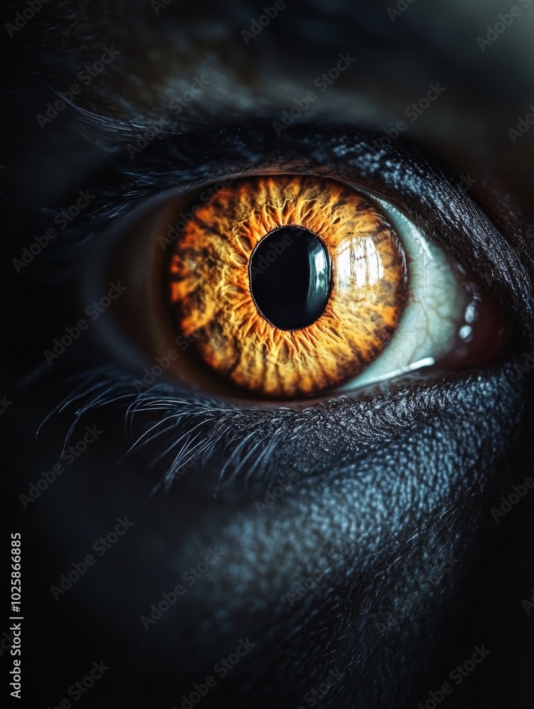 Obraz premium scary lackolantern eyes and mouth on a black background