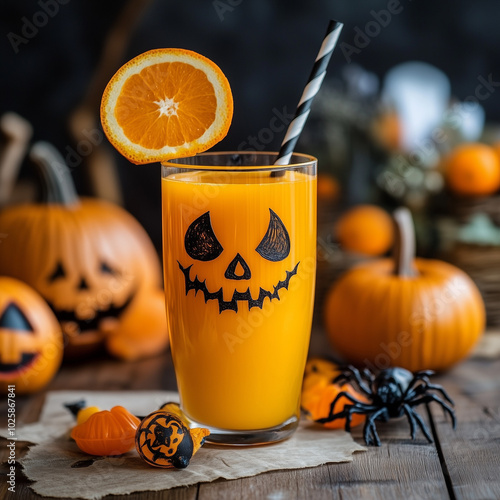 Orange juice halloween photo