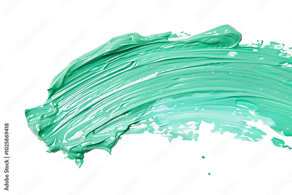 mint green colored pain stroke isolated on transparent background mint green colored pain stroke isolated on transparent background