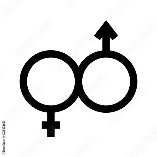 Gender male and female sexual sign icon.