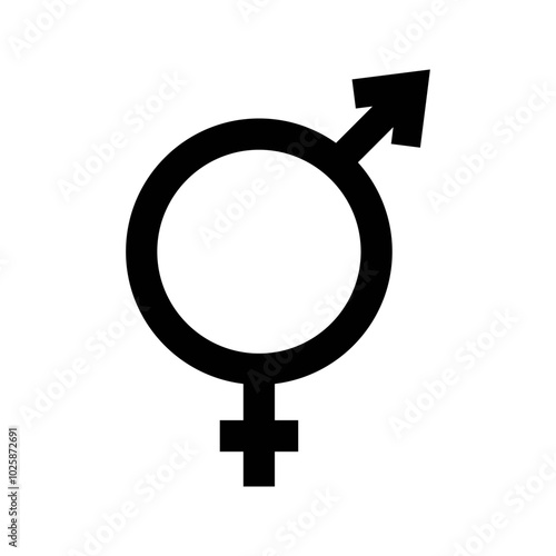 Gender male and female sexual sign icon.