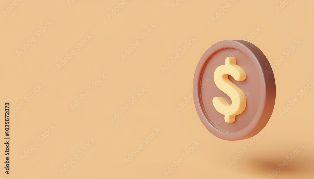 A floating dollar coin on a soft, light background, symbolizing finance, wealth, and transactions in a minimalist design. A floating dollar coin on a soft, light background, symbolizing finance, wealth, and transactions in a minimalist design.