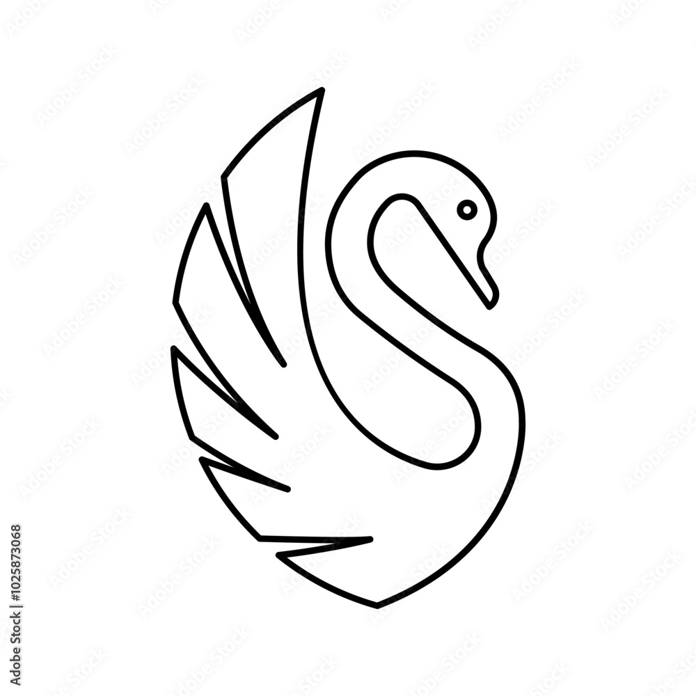 Fototapeta premium Swan logo. Swan Minimalist Logo Design