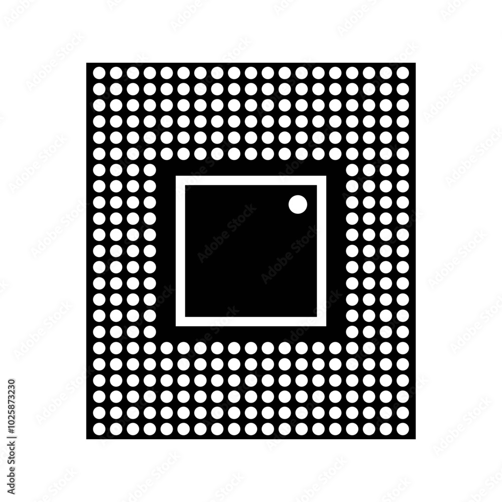 Artificial intelligence AI processor chip icon. Mini AI CPU icon. Artificial intelligence AI processor chip icon. Mini AI CPU icon.