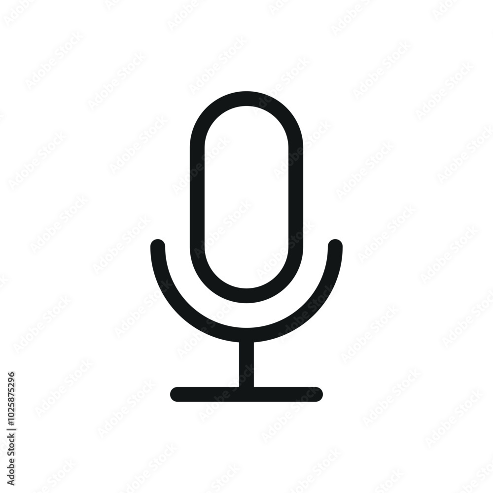 Stand up microphone isolated icon, voice recording mic vector symbol with editable stroke Stand up microphone isolated icon, voice recording mic vector symbol with editable stroke