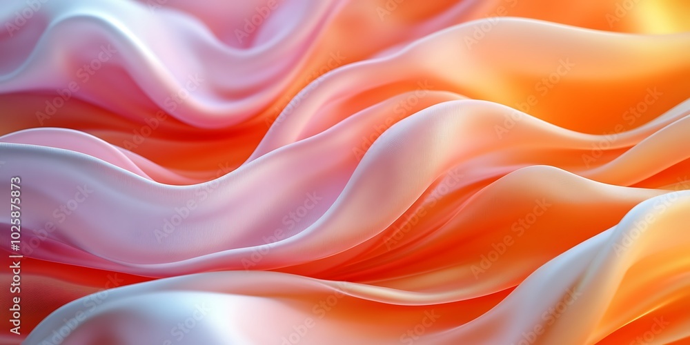 Fototapeta premium Soft, flowing fabric in warm gradient colors.