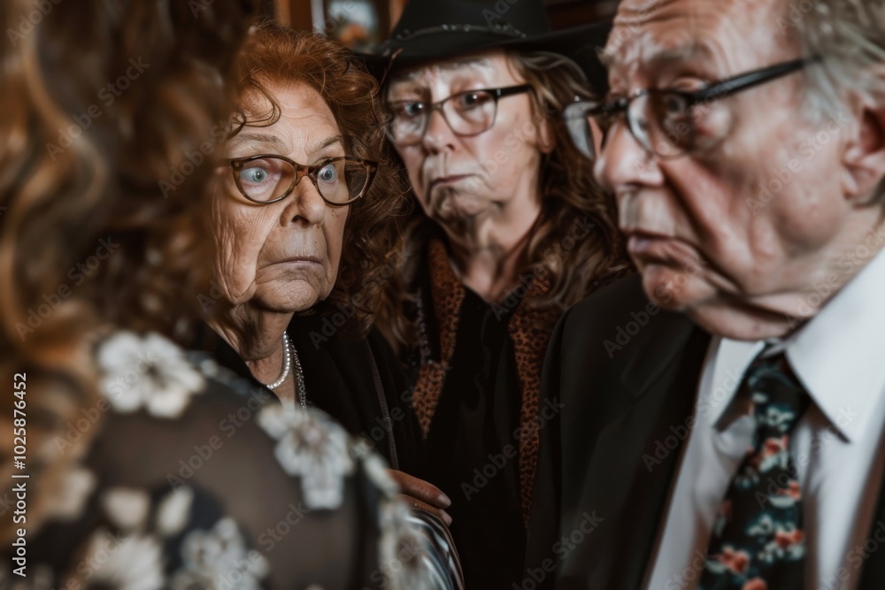 Close-up portrait of a group of senior people at the cinema Close-up portrait of a group of senior people at the cinema
