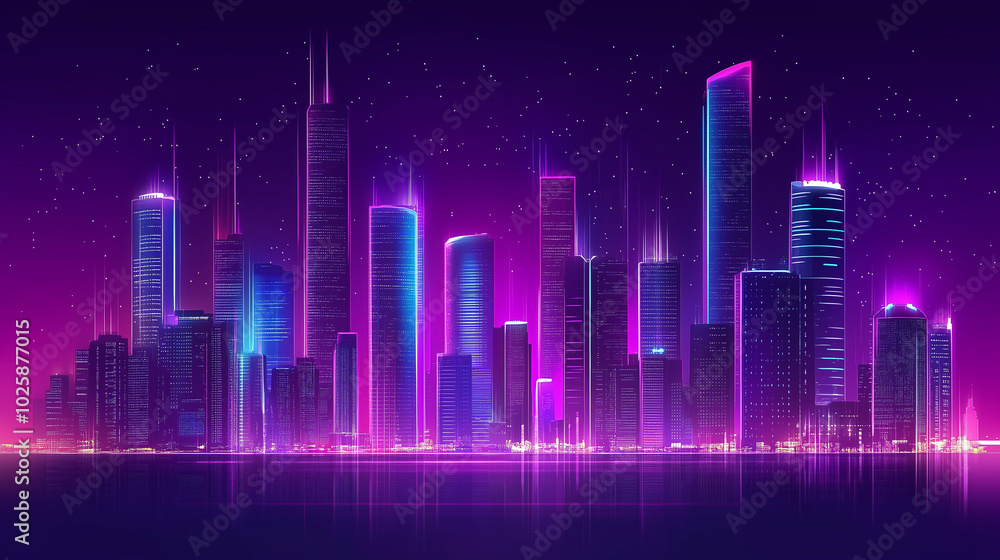 city skyline at night city skyline at night