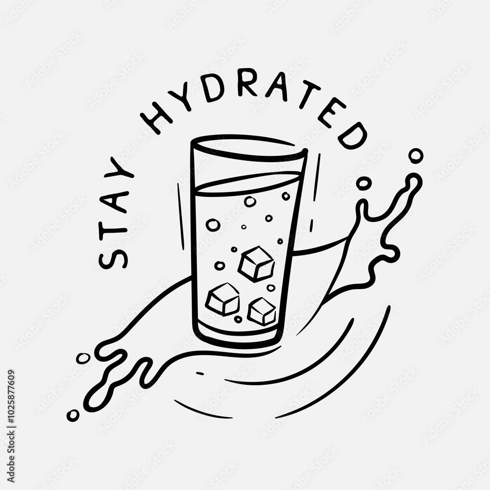 Stay hydrated hand drawn illustration Stay hydrated hand drawn illustration