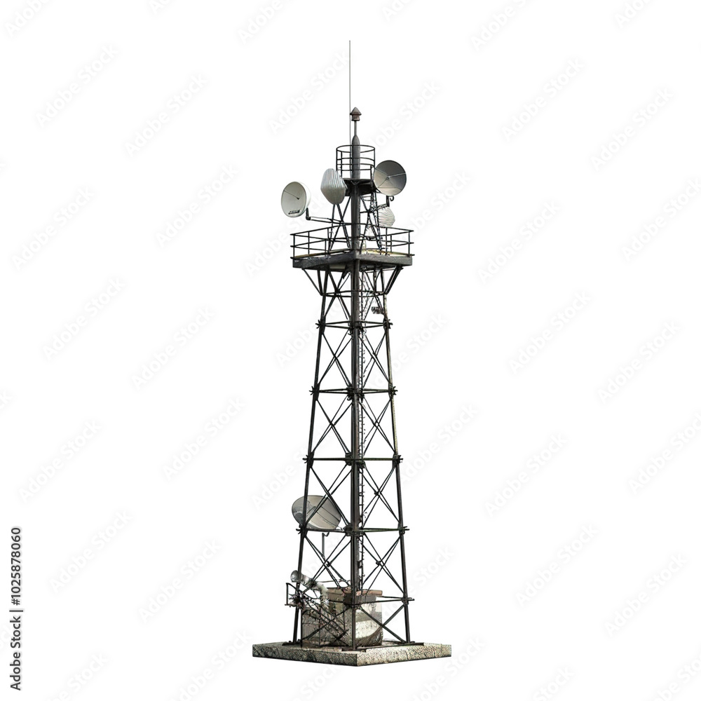 radar tower isolated on white