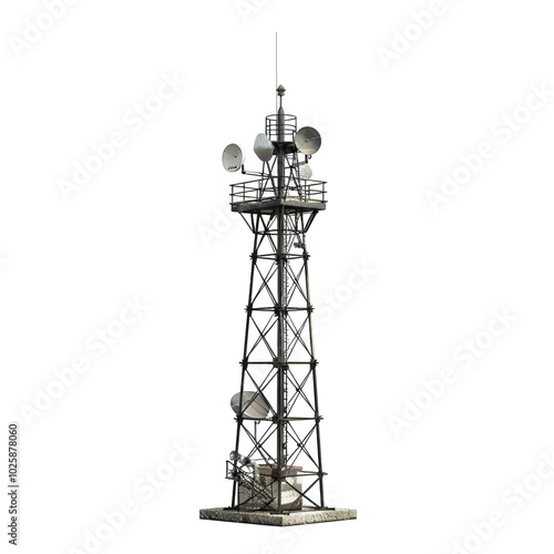 Obraz na płótnie radar tower isolated on white w salonie