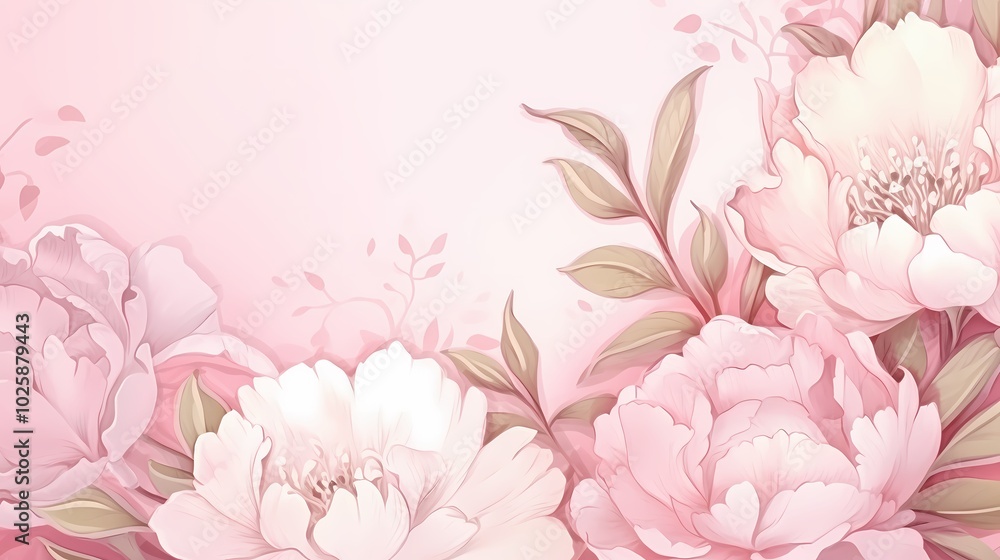 Soft peonies in shades of pink create a romantic and tranquil floral composition. Soft peonies in shades of pink create a romantic and tranquil floral composition.
