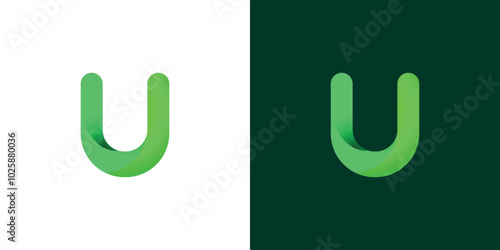 Letter U logo design template