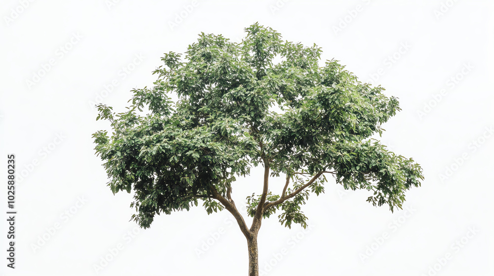 Green tree with white isolate background Green tree with white isolate background