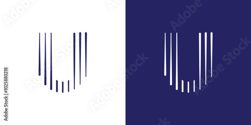letter U logo simple design, Minimalist U initial based vector icon.