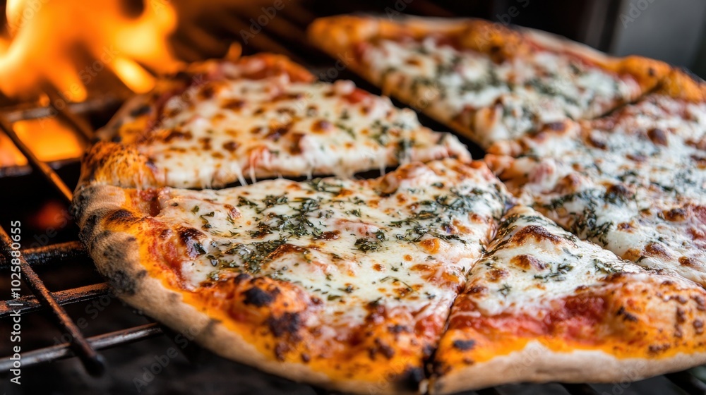 Freshly Baked Homemade Pizza with Melty Cheese Freshly Baked Homemade Pizza with Melty Cheese