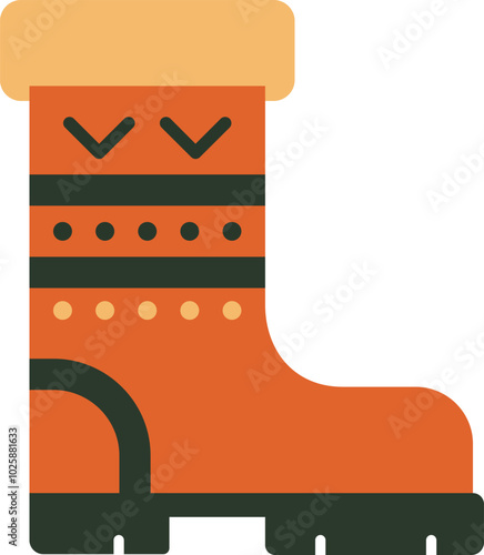 Autumn Warm Boot Theme Style Design Vector Element photo