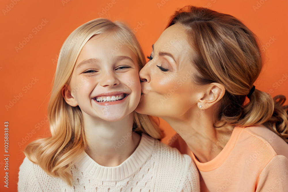 Heartwarming mother-daughter moment, mom kissing her child on the cheek – perfect for family photography, parenting blogs, or heartfelt family portraits Heartwarming mother-daughter moment, mom kissing her child on the cheek – perfect for family photography, parenting blogs, or heartfelt family portraits