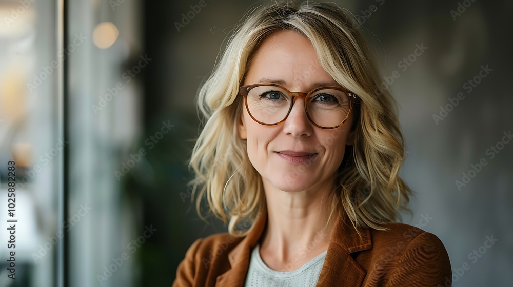 Middle Aged Businesswoman with Glasses, Business Theme, Middle Aged, Businesswoman, Glasses Middle Aged Businesswoman with Glasses, Business Theme, Middle Aged, Businesswoman, Glasses