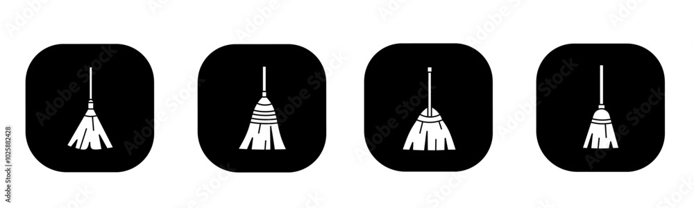 Broom icon in flat. A broom icon design. Stock vector. Broom icon in flat. A broom icon design. Stock vector.