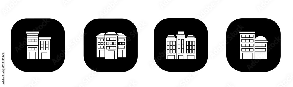 Building icon in flat. A building icon design. Stock vector. Building icon in flat. A building icon design. Stock vector.