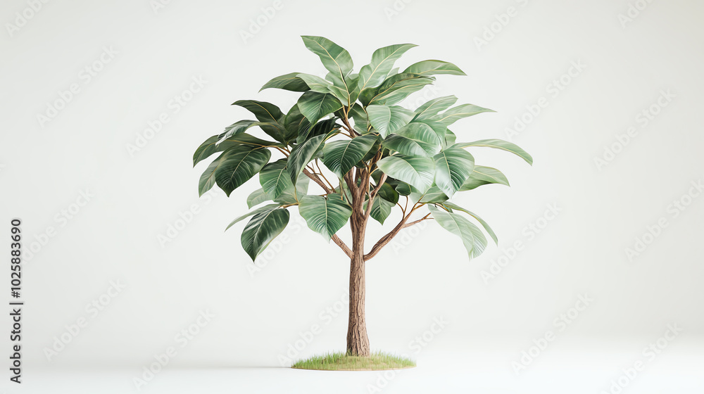 Realistic green tree, white isolate background Realistic green tree, white isolate background