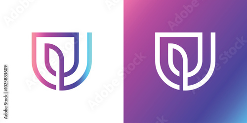 letter U logo alphabet design icon for business