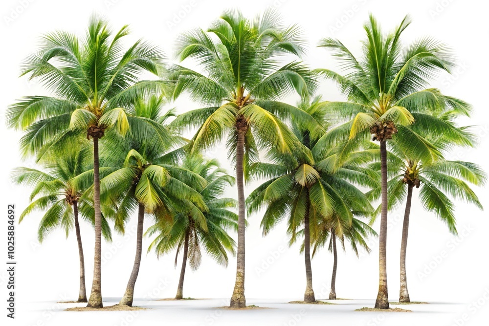 Coconut trees cocos palm isolated on white background Coconut trees cocos palm isolated on white background