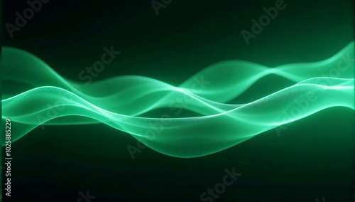 flowing green energy waves abstract esg background