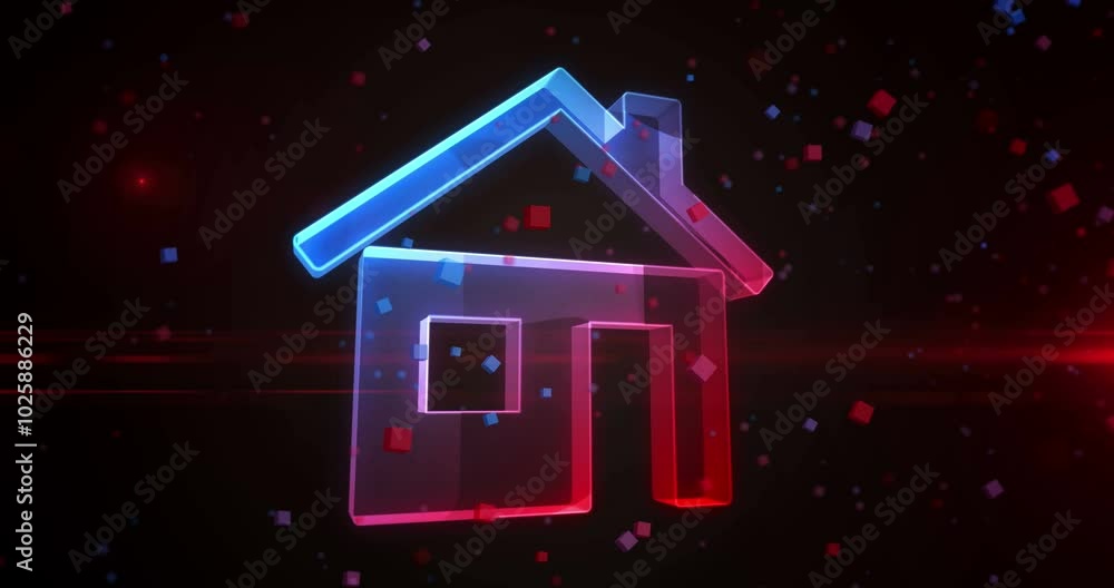 Home IOT smart house ai symbol digital abstract concept holographic glass. Cyber technology and computer background 3d object. Home IOT smart house ai symbol digital abstract concept holographic glass. Cyber technology and computer background 3d object.