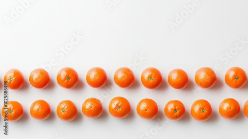 Colorful oranges stacked against a white background, displaying their vibrant colors