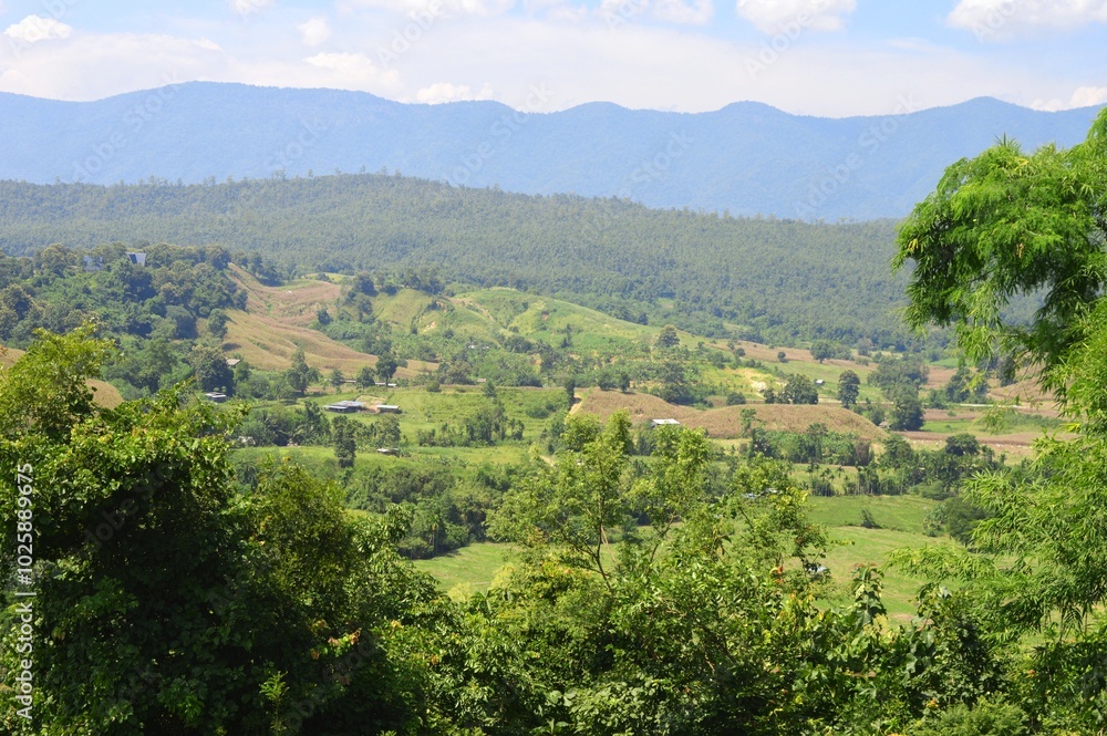 Obraz premium view of the mountains in the morning