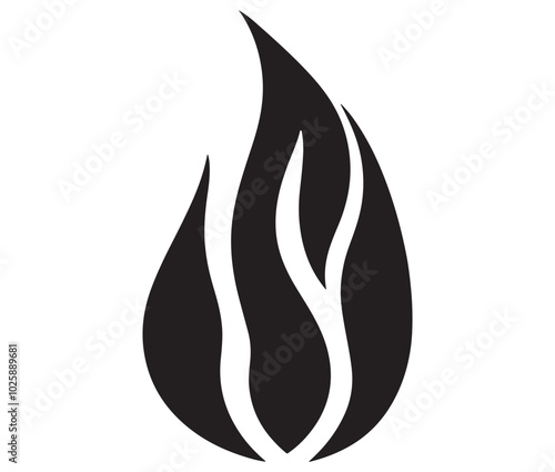 Illustration of a fire, Flame fire icon, Fire flames silhouette vector