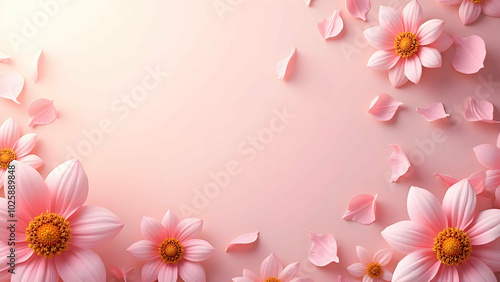 Flower background with blank pink space