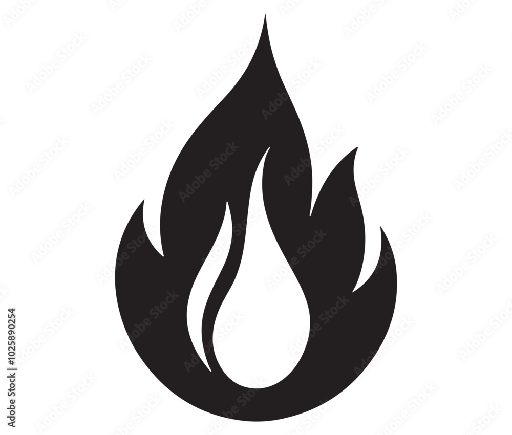 Illustration of a fire, Flame fire icon, Fire flames silhouette vector Illustration of a fire, Flame fire icon, Fire flames silhouette vector
