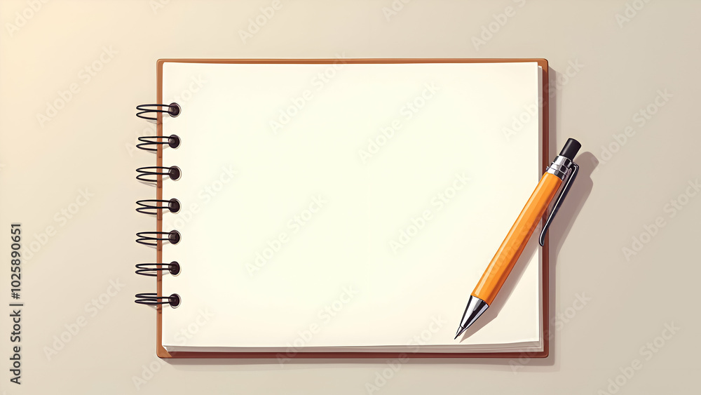 Notebook and pencil on white Notebook and pencil on white