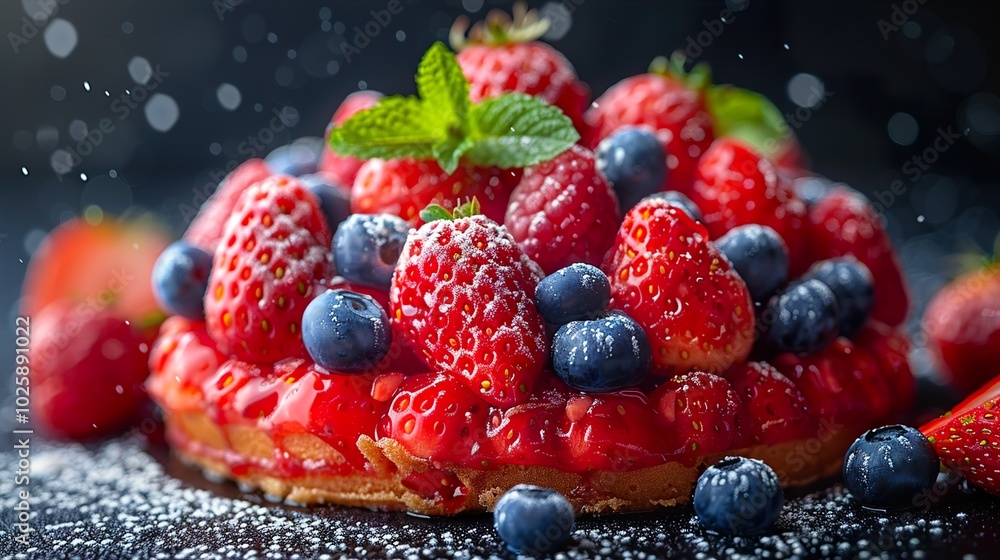 Fresh Strawberry, Blueberry and Raspberry Tart - Delicious Summer Dessert Fresh Strawberry, Blueberry and Raspberry Tart - Delicious Summer Dessert
