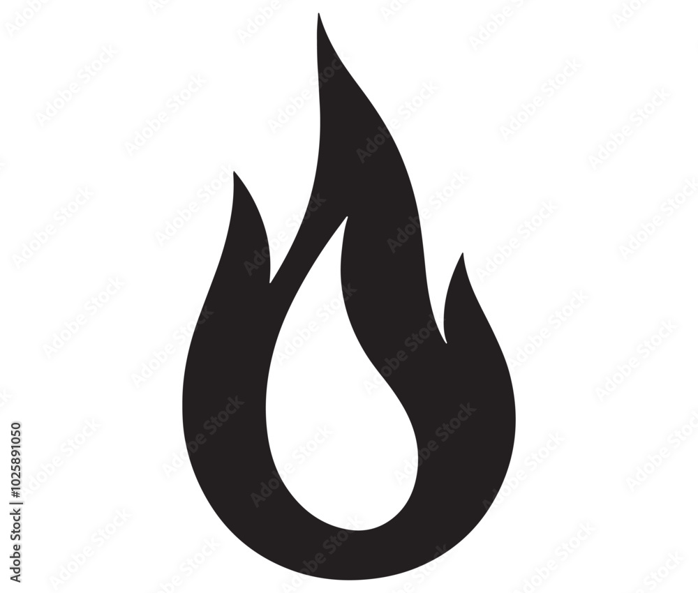 Illustration of a fire, Flame fire icon, Fire flames silhouette vector Illustration of a fire, Flame fire icon, Fire flames silhouette vector