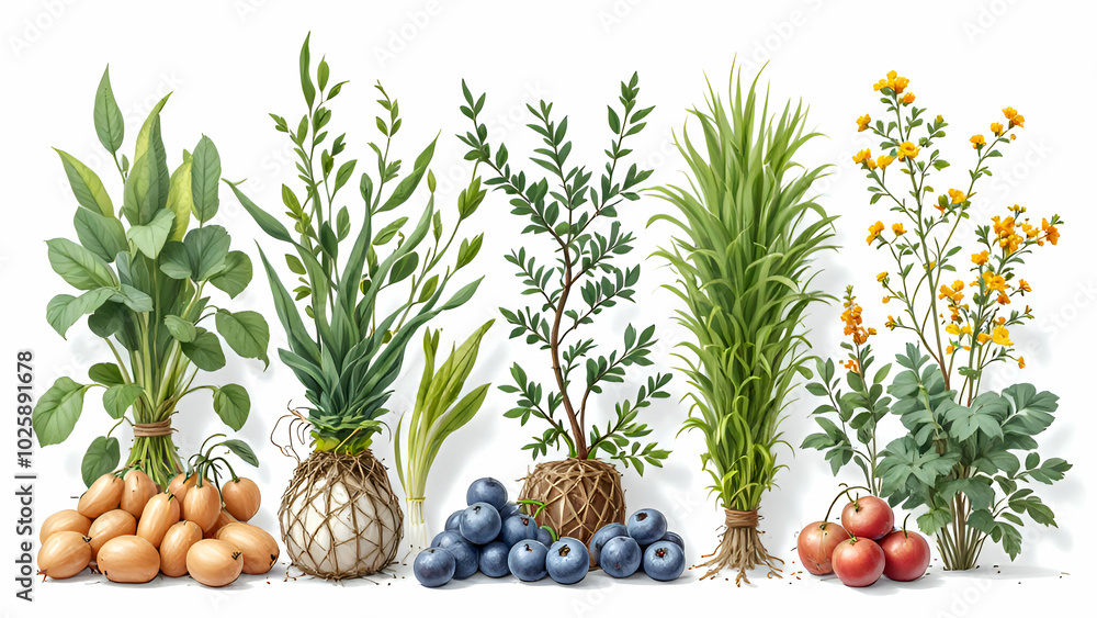 Fresh vegetables in fruits isolated on white background Fresh vegetables in fruits isolated on white background