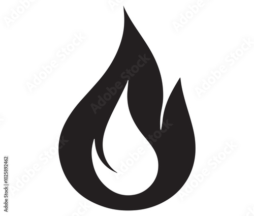 Illustration of a fire, Flame fire icon, Fire flames silhouette vector