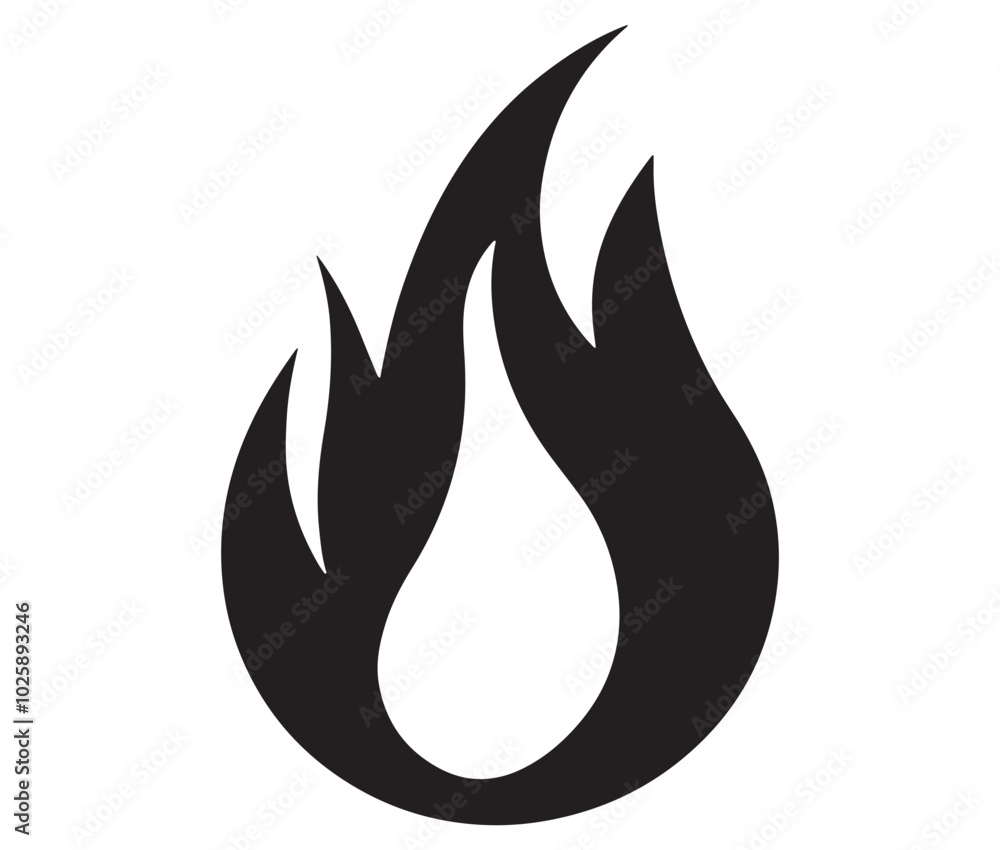 Illustration of a fire, Flame fire icon, Fire flames silhouette vector Illustration of a fire, Flame fire icon, Fire flames silhouette vector