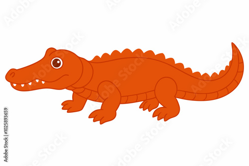 Crocodile silhouette vector illustration on white background.