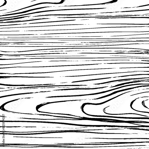 筆タッチの木目のモノクロ線画背景イラスト