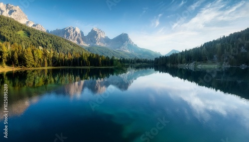 The lakeside is a canvas painted with nature's artistry.  