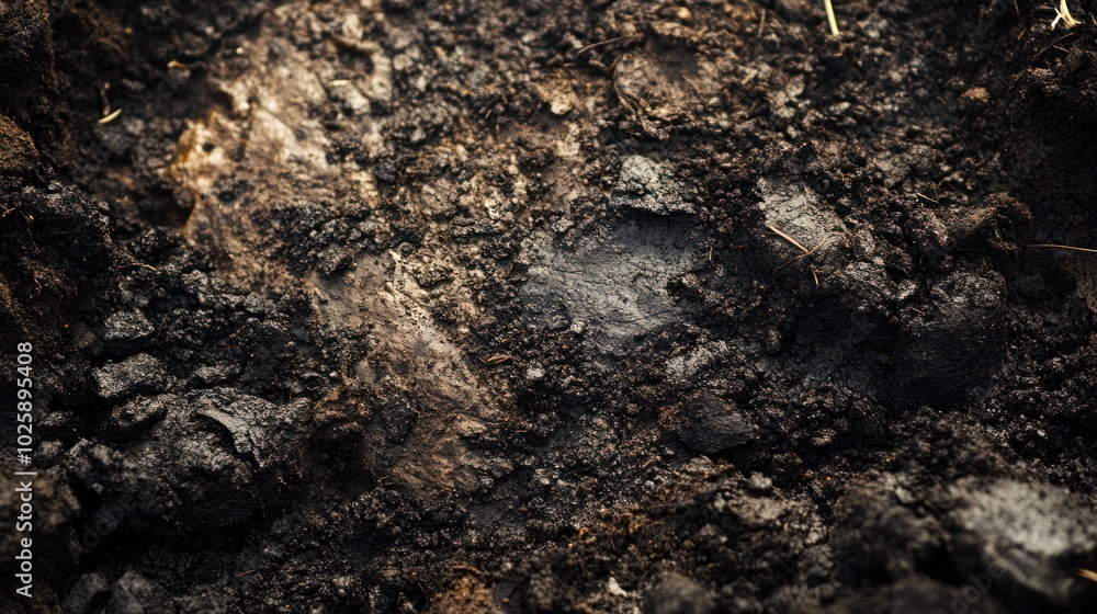 Close-up of Dark Soil Texture Close-up of Dark Soil Texture