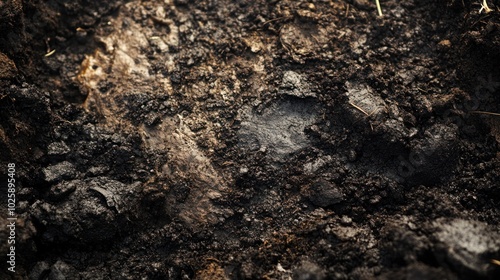 Close-up of Dark Soil Texture