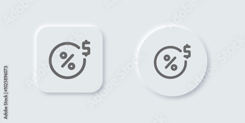 Commission line icon in neomorphic design style. Finance signs vector illustration.