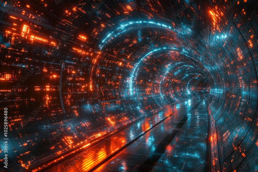 Futuristic Digital Tunnel Futuristic Digital Tunnel