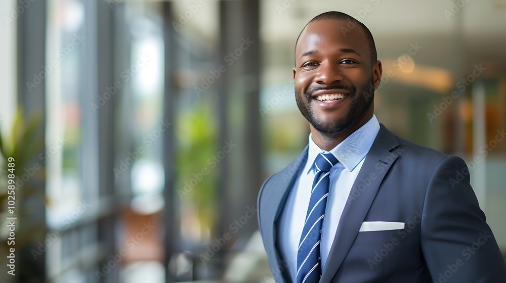 Happy African American Businessman in Formal Suit, Business Theme, Formal Suit, Happiness Happy African American Businessman in Formal Suit, Business Theme, Formal Suit, Happiness