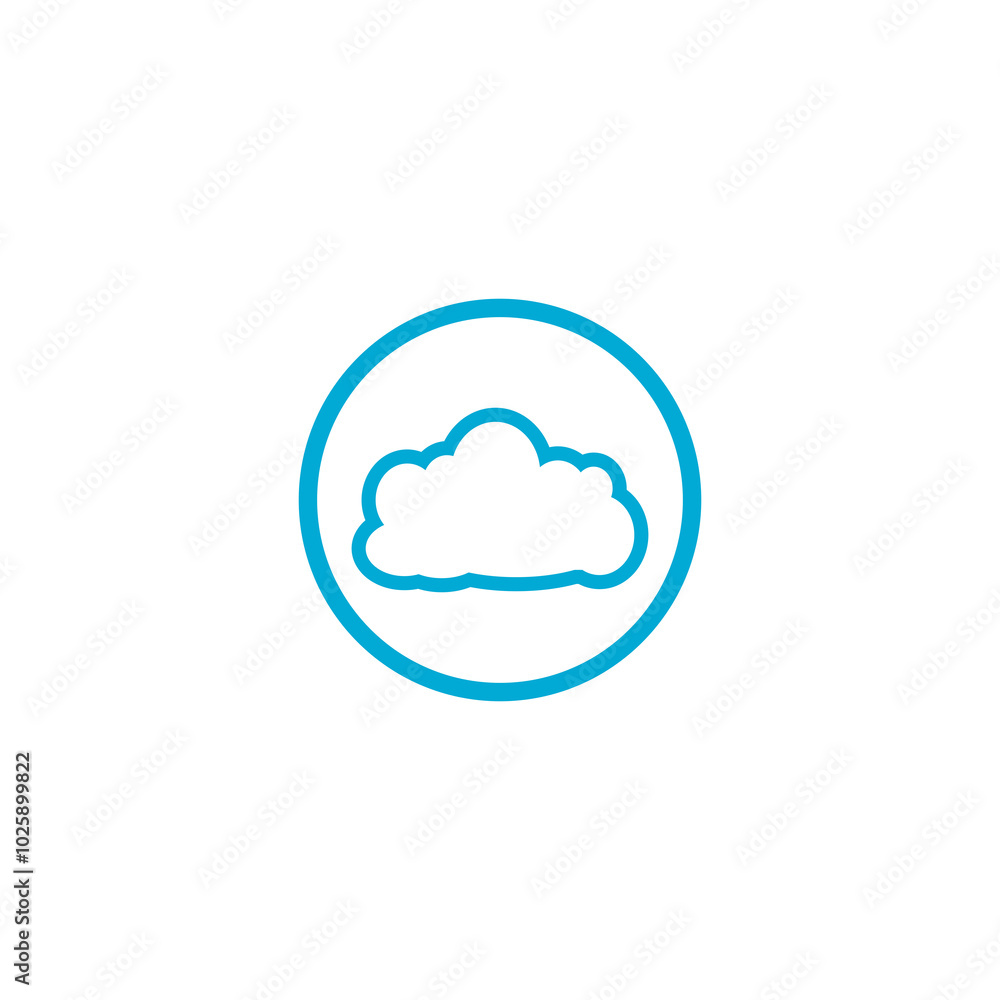 Cloud circle icon isolated on transparent background Cloud circle icon isolated on transparent background